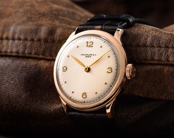 Vintage Patek Philippe horloge geel goud, origineel Zwitsers horloge, klassiek zakhorloge uit de jaren 20