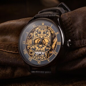 Reloj suizo vintage para hombres, reloj esqueleto personalizado, reloj de matrimonio de la década de 1920, reloj Steampunk imagen 2