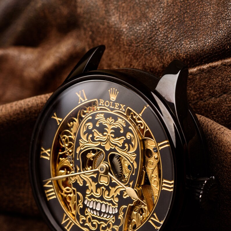 Reloj suizo vintage para hombres, reloj esqueleto personalizado, reloj de matrimonio de la década de 1920, reloj Steampunk imagen 8