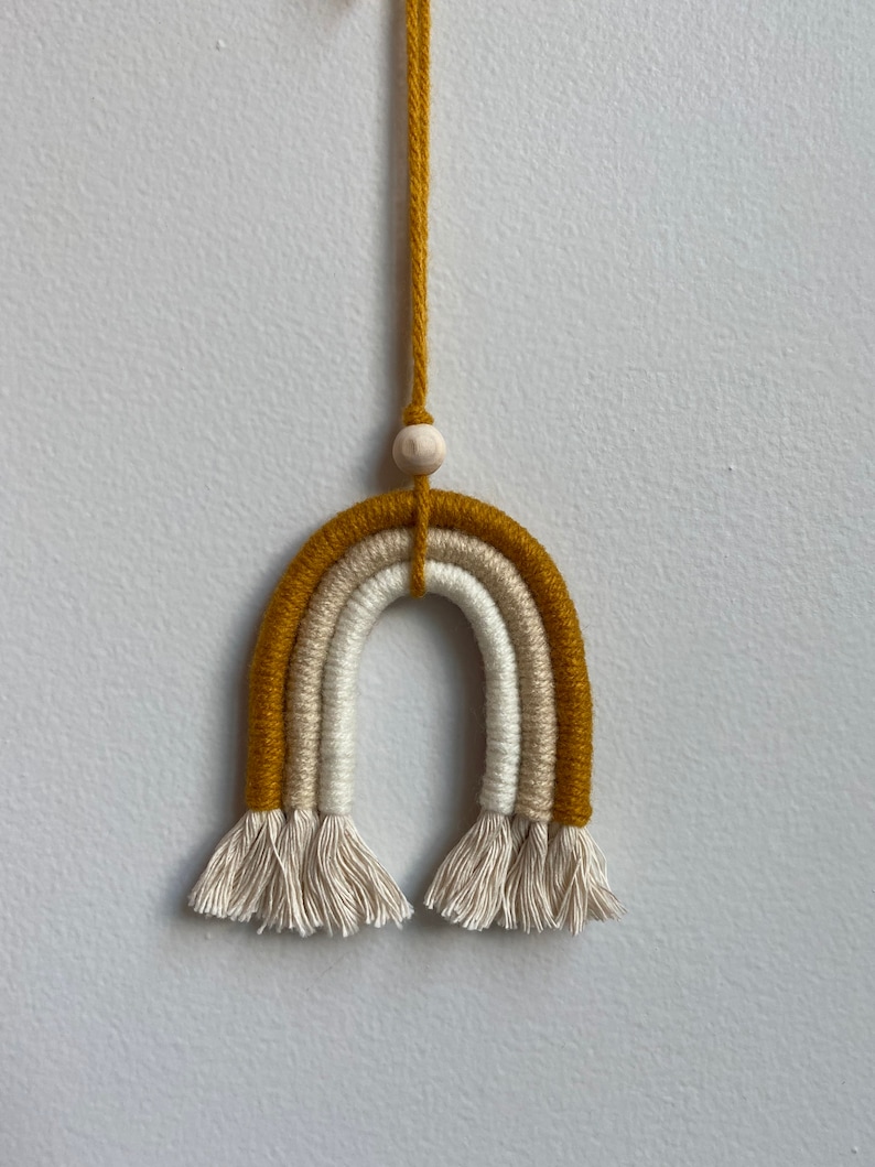 Unique Gift Essential Oil Diffuser Rear View Mirror Hanger Macrame Car Charm Wooden Bead Diffuser Rainbow Baby Gift Boho Mini