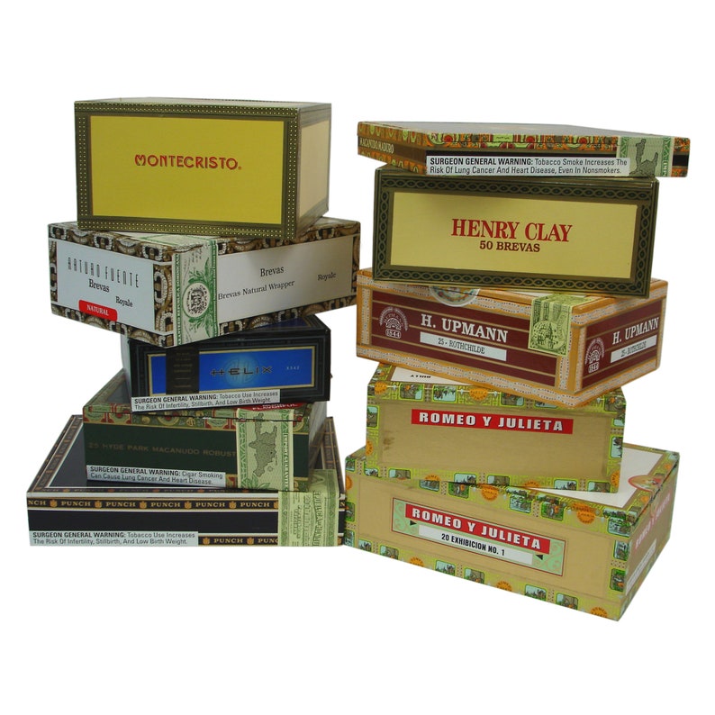 Assorted Empty Cigar Boxes Etsy