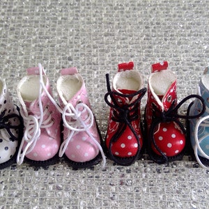 A Pair of Super Cute Polka Dots Boots For Blythe/Pullip/Licca Dolls