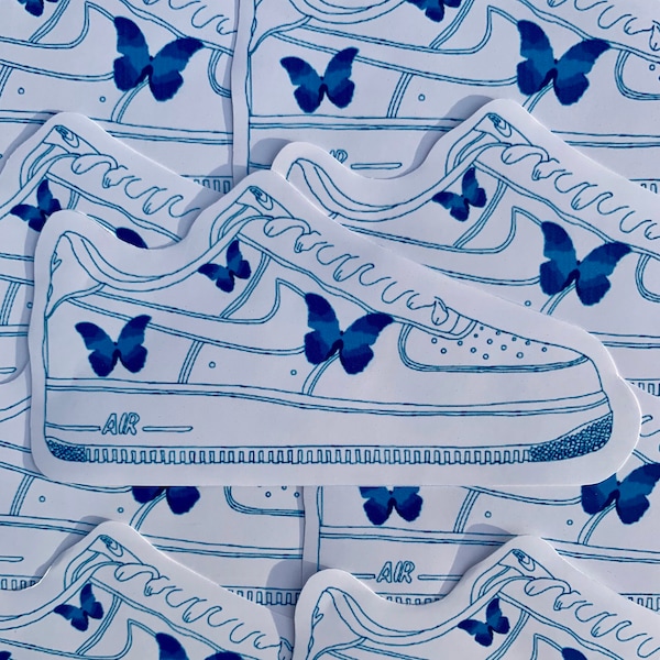 Blue Airforce 1 Butterfly Sticker