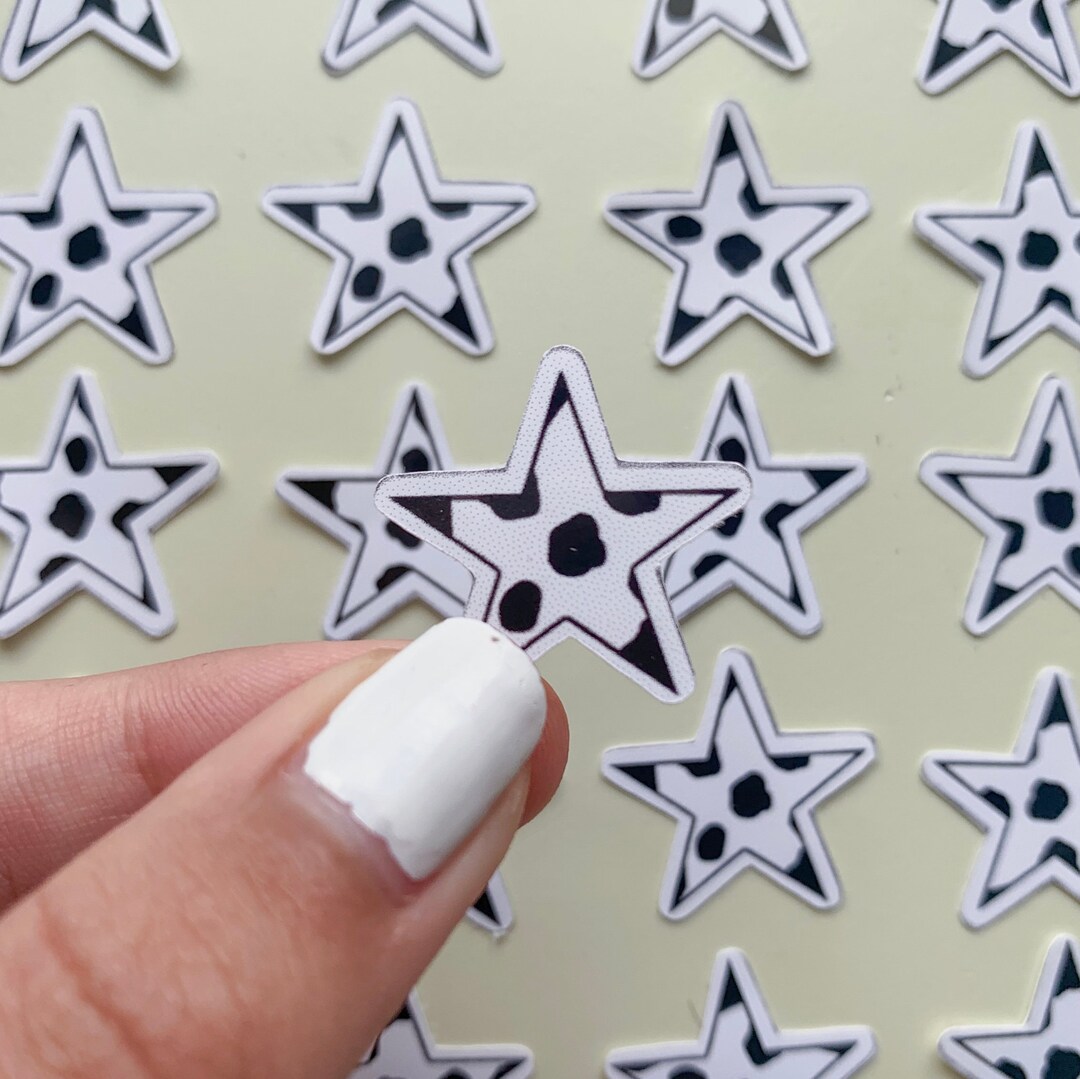 Mini Cow Print Star Sticker (pack of 5) - Etsy
