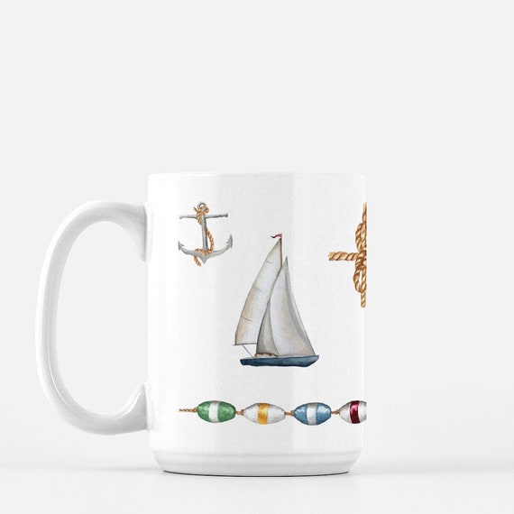 Sailboat Coffee Mug 15 oz. mug Boat Mug Gift for Men Gift Etsy