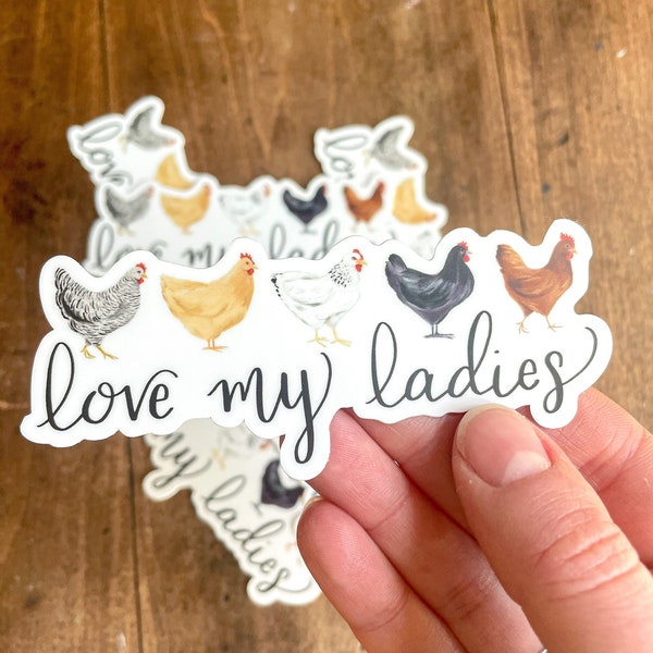 Chicken vinyl sticker, 4” matte sticker, farm animal sticker, Sticker laptop, sticker tumbler, Love my Ladies cute sticker, waterproof