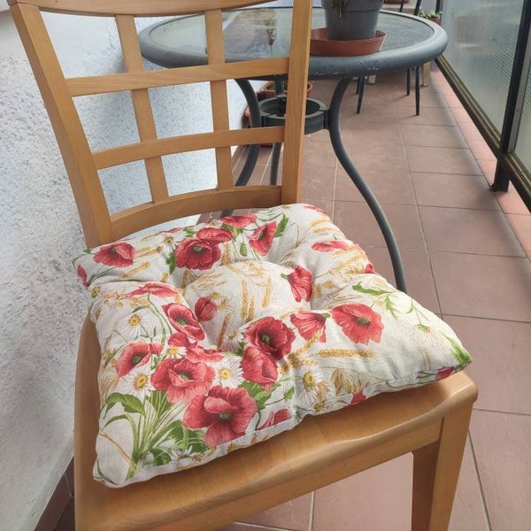 Cojín de silla, almohadilla floral, cuadrada, redonda, cojín de silla de cocina, cubierta de asiento, cojín de asiento, almohadilla de silla, cojines de silla de comedor, cocuchones acolchados