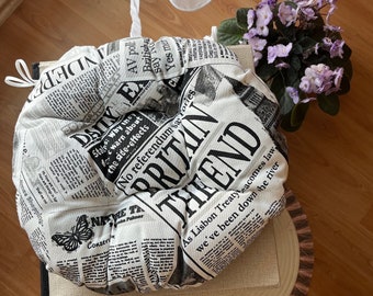 Almofada redonda para cadeira com laços, jornal, capa para assento interno, externo, almofada redonda para cadeira, almofada para cadeira de cozinha, almofada para banco de bar, tufada