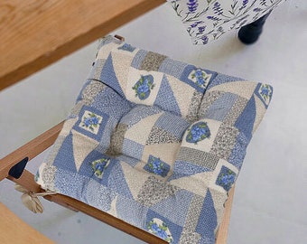 Square Chair Cushion, Indoor, Outdoor Seat Cover, Bistro Chair Cushion, Cushion for Chair, Stool Cushion, Chair Pad, Seat Pad, with Ties