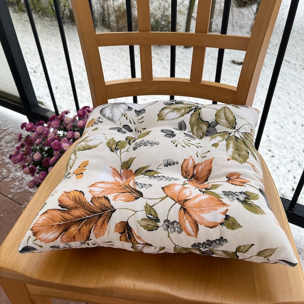 Chair Cushion with Ties, Floral Print, Seat Cover, Seat Pillows, Seat Pad, Dining Chair Cushion, Square Patio Cushion, Chair Pad, Kitchen