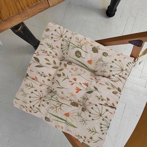 Coussin de chaise avec attaches, floral, carré, intérieur, capitonné, coussins de siège, coussin pour chaise, coussin de chaise, coussins de chaise de cuisine, housse de siège, rond