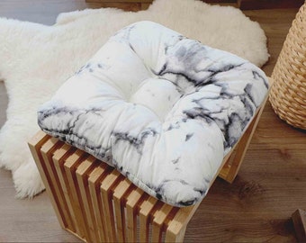 Chair Cushion Marble, Indoor Pillow, Tufted, Seat Cushions, Seat Patio Cushion, Saddle Pad, Pillow for Chair, Chair Pad, Seat Pad, Outdoor