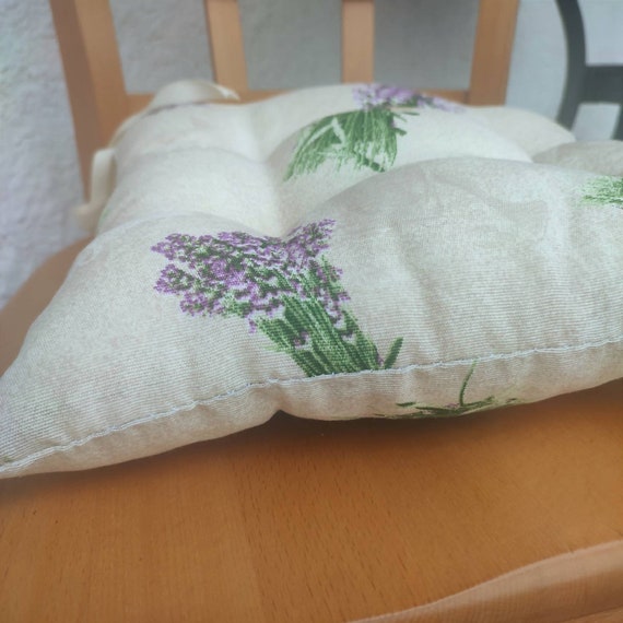 Lavender Seat Cushion With Ties Indoor Outdoor Chair Pad Seat