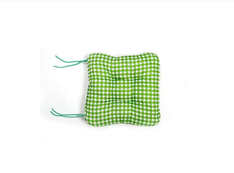 Chair Cushion, Red Gingham, Square Pad, Bistro Chair Pads, Handmade