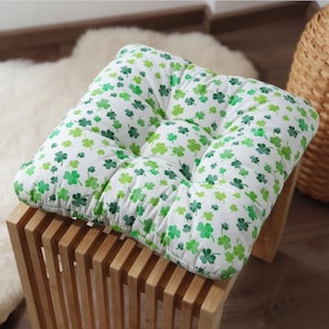 Chair cushion, Four-leaves Clover, Indoor Pillow, Tufted, Seat Cushions, Chair Cushions, Pillow for Chair, Chair Pad, Stool Cushion, Pillow