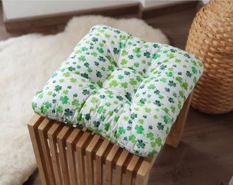 Chair cushion, Four-leaves Clover, Indoor Pillow, Tufted, Seat Cushions, Chair Cushions, Pillow for Chair, Chair Pad, Stool Cushion, Pillow