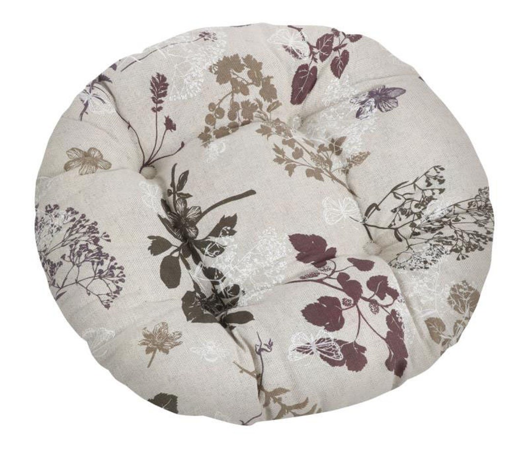 Round Chair Cushion Floral Print Chair Cushion Seat Cushion Etsy