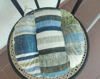 Cojín de silla con lazos, cojín redondo, cojín de plumón, cojín cuadrado, cojines para silla de bistró, cojín para silla, cojín de asiento, capitoné, cojines para silla de cocina