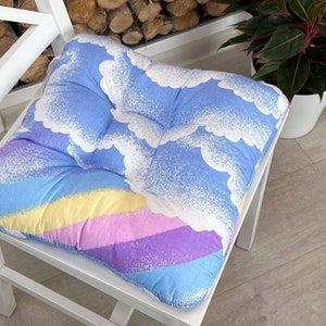 Chair Cushion with Ties, Colorful, Indoor, Seat Pad, Tufted Seat Cushion, Pillow for Chair, Chair Pad, Dining Chair Cushion, Stool Cushion