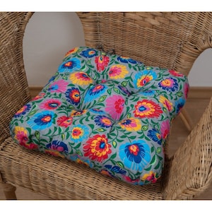 Pillow for chair with Ties, Colorful, Indoor, Seat Pad, Tufted Seat Cushion, Pillow for Chair, Chair Pad, Dining Chair Cushion, Pillow