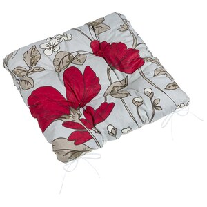 Almofada para cadeira com amarras, almofada floral, almofadas para exterior, almofada redonda, almofada para cadeira de bistrô, capa para assento, almofada para cozinha, almofada para bar Square