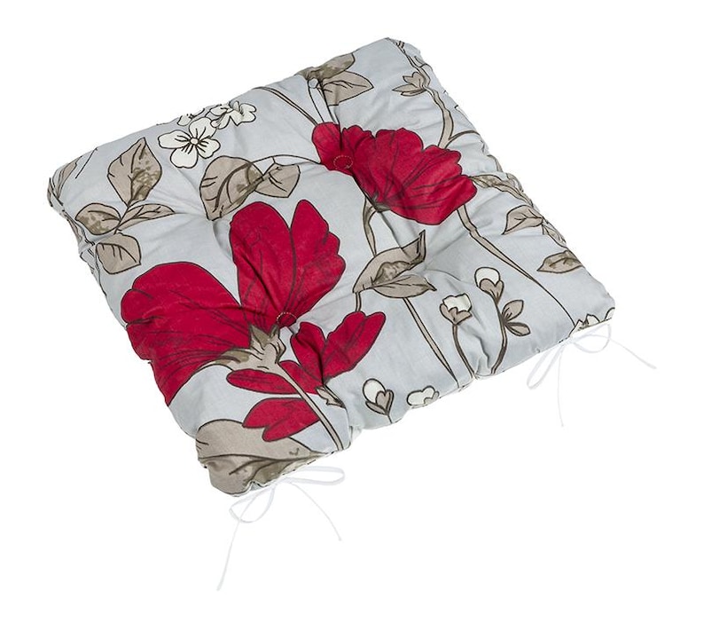 Almofada para cadeira com amarras, almofada floral, almofadas para exterior, almofada redonda, almofada para cadeira de bistrô, capa para assento, almofada para cozinha, almofada para bar Square