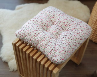 Chair Cushion Square, Floral, Outdoor Pad, Seat Patio Cushion, Chair Cushions, Seat Cushion with Ties, Cushion for Chair, Seat Pad, Indoor