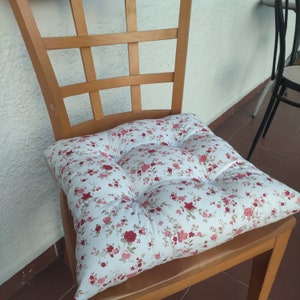 Chair Cushion Square, Round, Flowers, Outdoor Pad, Seat Patio Cushion, Chair Cushions, Seat Cushion with Ties, Cushion for Chair, Seat Pad