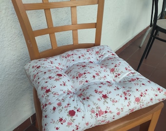 Chair Cushion Square, Round, Flowers, Outdoor Pad, Seat Patio Cushion, Chair Cushions, Seat Cushion with Ties, Cushion for Chair, Seat Pad