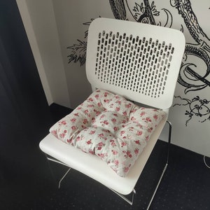 Chair Cushion Square Small Roses, Outdoor, Indoor Pillow, Bistro Chair Cushion, Pillow For Chair, Cushion For Chair, Dining Chair Pad