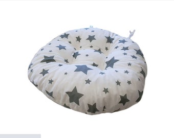 Chair Pad with Ties, Stars, Seat Pad, Outdoor Seat Cover, Dining Chair Cushion, Seat Cushion, Round Bistro Chair Pads, Kitchen Cushion
