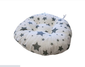Chair Pad with Ties, Stars, Seat Pad, Outdoor Seat Cover, Dining Chair Cushion, Seat Cushion, Round Bistro Chair Pads, Kitchen Cushion