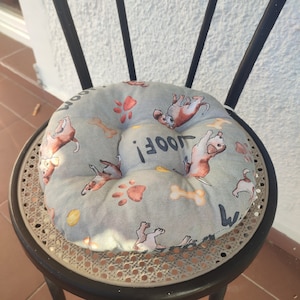 Round Seat Pad, Dog Pad, Round Bistro Chair Pads, Bistro Chair Cushion, Kitchen Chair Pads with Ties, Soft Pillow, Outdoor, Tufted Cushion
