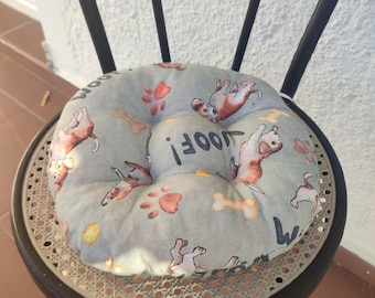 Round Seat Pad, Dog Pad, Round Bistro Chair Pads, Bistro Chair Cushion, Kitchen Chair Pads with Ties, Soft Pillow, Outdoor, Tufted Cushion