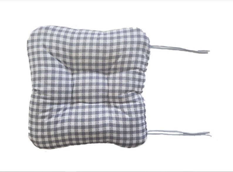 Chair Cushion, Red Gingham, Square Pad, Bistro Chair Pads, Handmade