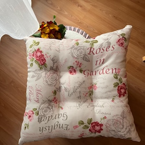 Chair Cushion, Floral, Heart, Indoor Pillow, Tufted, Seat Cushion, Seat Patio Cushion, Chair Cushion, Pillow for Chair, Chair Pad, Seat Pad