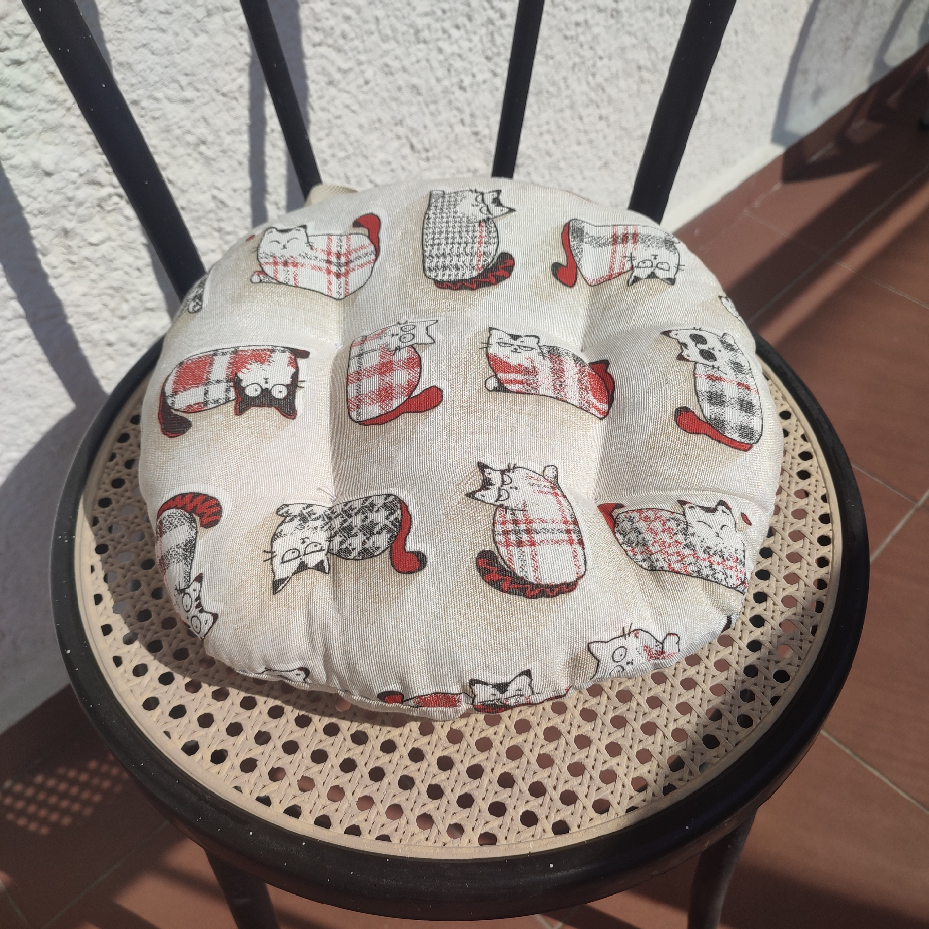 Round Seat Pad Cat Pad Quilted Chair Cushion Outdoor Chair