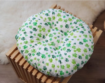 Chair cushion Round Four Leaves Clover, Indoor, Tufted, Seat Cushion, Seat Patio Cushion, Chair Pad, Outdoor, Cushion for Chair, Seat Pad