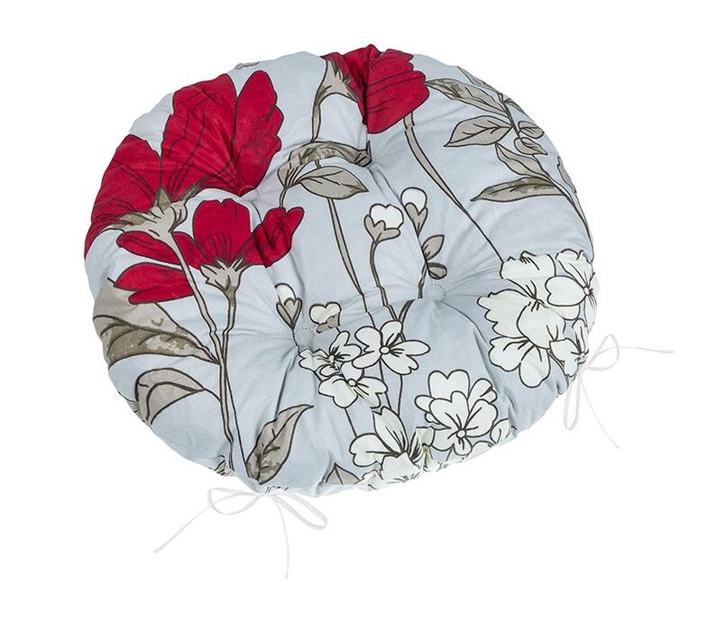 Almofada para cadeira com amarras, almofada floral, almofadas para exterior, almofada redonda, almofada para cadeira de bistrô, capa para assento, almofada para cozinha, almofada para bar Round