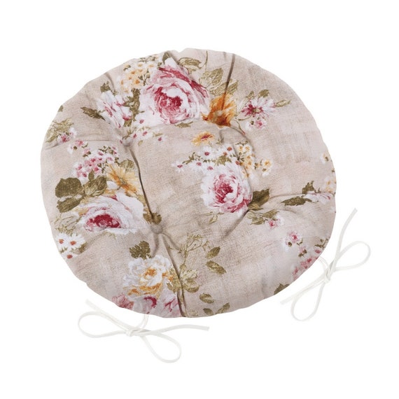 Round Chair Pad Provence Roses Indoor Tufted Seat Cushion Seat Patio Cushion Chair Pad Cushion for Chair Floral Cushion Soft Pillow Etsy