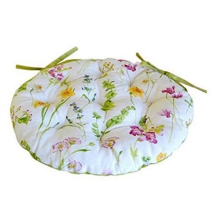Chair Pad with Ties, Floral, Indoor, Outdoor Cushion, Tufted, Seat Cushions, Seat Patio Cushions, Seat Cushions for Dining Chairs, Seat Pad