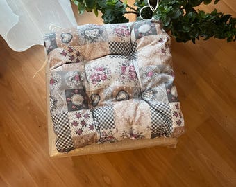 Chair Cushion with Ties, Square Pad, Indoor, Tufted, Seat Cushion, Round Pad, Pad with Ties, Chair Pad, Seat Cover, Kitchen Chair Cushion