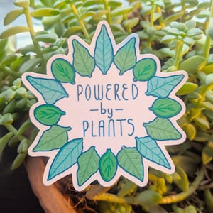 Propulsé par des plantes - Autocollant à base de plantes - Autocollant végétalien végétarien - Autocollant esthétique - Autocollant épinards Kale Chard
