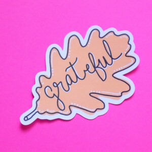 Dankbaar blad sticker - leuke sticker - Kawaii sticker - plant sticker - dankbaarheid sticker - dankbare sticker - zelfzorg sticker esthetische