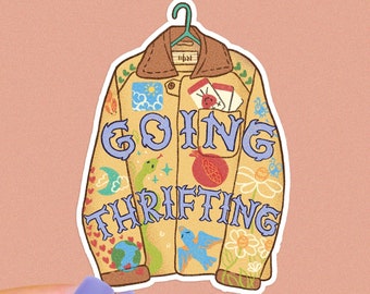 Sticker éco-responsable - Produits d'occasion - Vêtements respectueux de l'environnement - Sauvons la planète - Mignon - inspirant - Sticker veste hipster - Hanche -