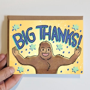 Große Dankeskarte - Dankeskarte - Sasquash Big Foot Karte - Lustig