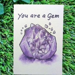 You are a Gem Amethyst Grußkarte - Handgemachte Karte - Witchy Karte - Dankeskarte - Wertschätzungskarte