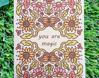 You Are Magic Greeting Card - Handmade Card - Witchy Card - Thank You Card