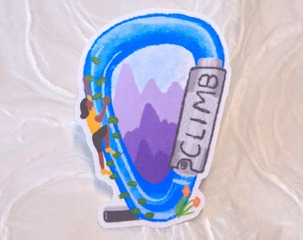 CLIMB ステッカー - ロッククライミング ステッカー - 自然 ステッカー - アウトドア ステッカー - カラビナ ステッカー - ロッククライマー ステッカー