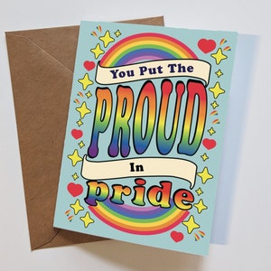 Pones al orgulloso en el orgullo - Tarjeta hecha a mano - Tarjeta del Orgullo - LGBTQ